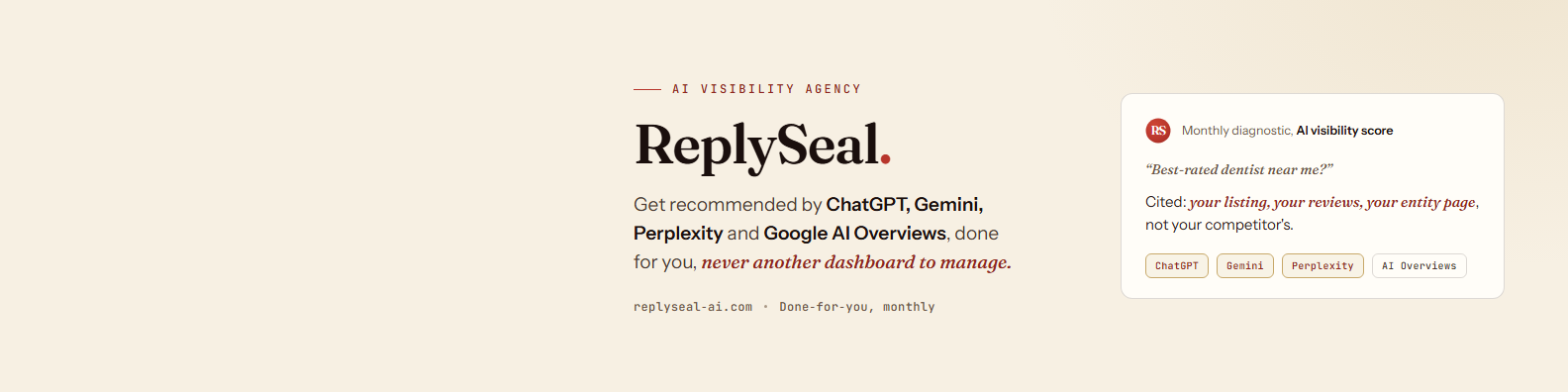 ReplySeal banner: AI SEO on autopilot