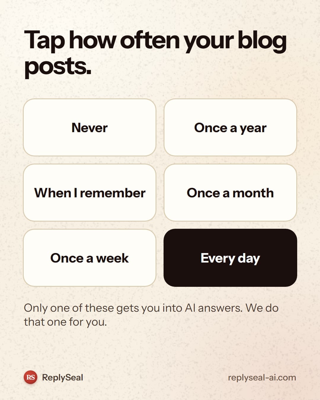 ReplySeal: more traffic, more leads, less work